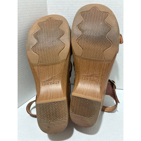 DANSKO Sandals Sandi Brown Leather Buckle Detail Platform Women's Sz 38 - Picture 5 of 7